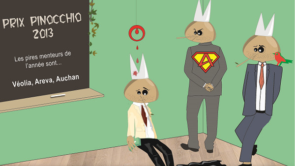 Veolia, Areva et Auchan remportent le Prix Pinocchio 2013 (Bastamag)