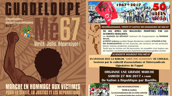 Massacres de mai 1967 : l’UGTG et des familles de victime portent plainte contre l’état français et l’ancien maire de Pointe-à-Pitre