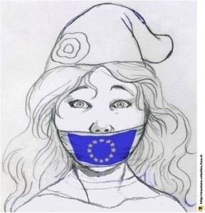 Marianne bayonnée par l'EU.