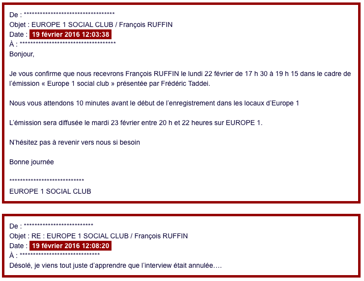 Echange Europe 1 - Fakir