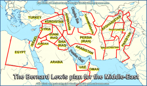 Carte du Grand Moyen Orient selon Bernard Lewis